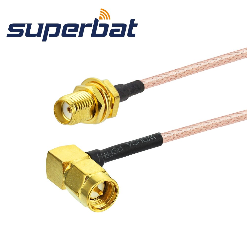 Superbat SMA BulkHead Female to Right Angle Male Pigtail Cable RG316 30cm Antenna Feeder Cable Assembly
