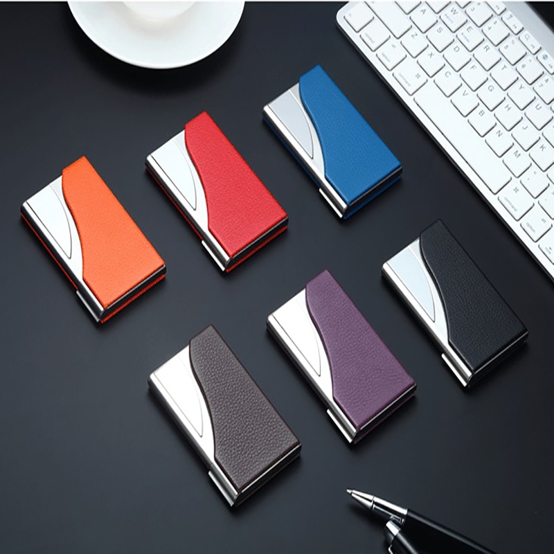 Metal Card Storage Box Business Office Business Card Holder Stylish Portable Card Pocket Accessories Cardholder Men Organization