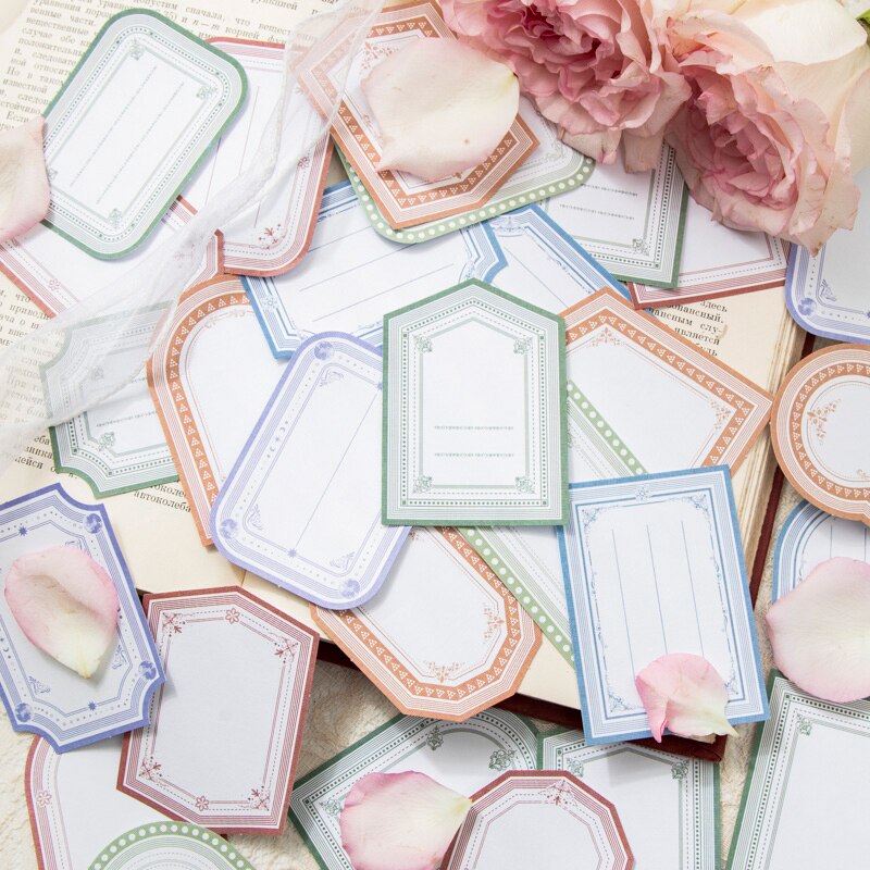 30Pcs Stickers Material Texture ledger Border Collage Account Dairy Paper Decoration Supplies Backing Gift Scrapbooking 11*8.5CM