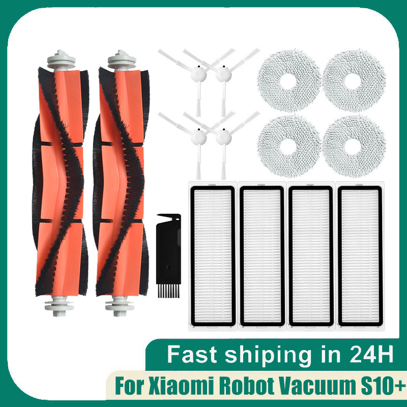 Accessories For Xiaomi Robot Vacuum S10+ / S10 Plus Main Side Brush Hepa Filter Mop Rag Cloth Spare Parts