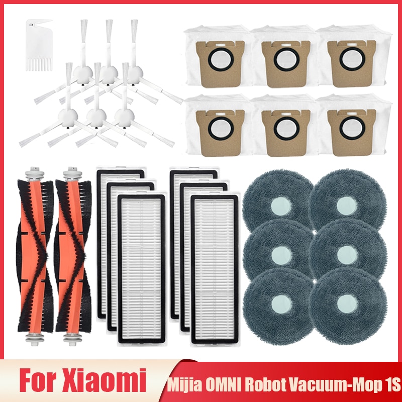 Main / Side Brush Hepa Filter Mop Cloths Dust Bags Parts For Xiaomi Mijia OMNI Robot Vacuum-Mop 1S B116 Robotic Vacuum Cleaner