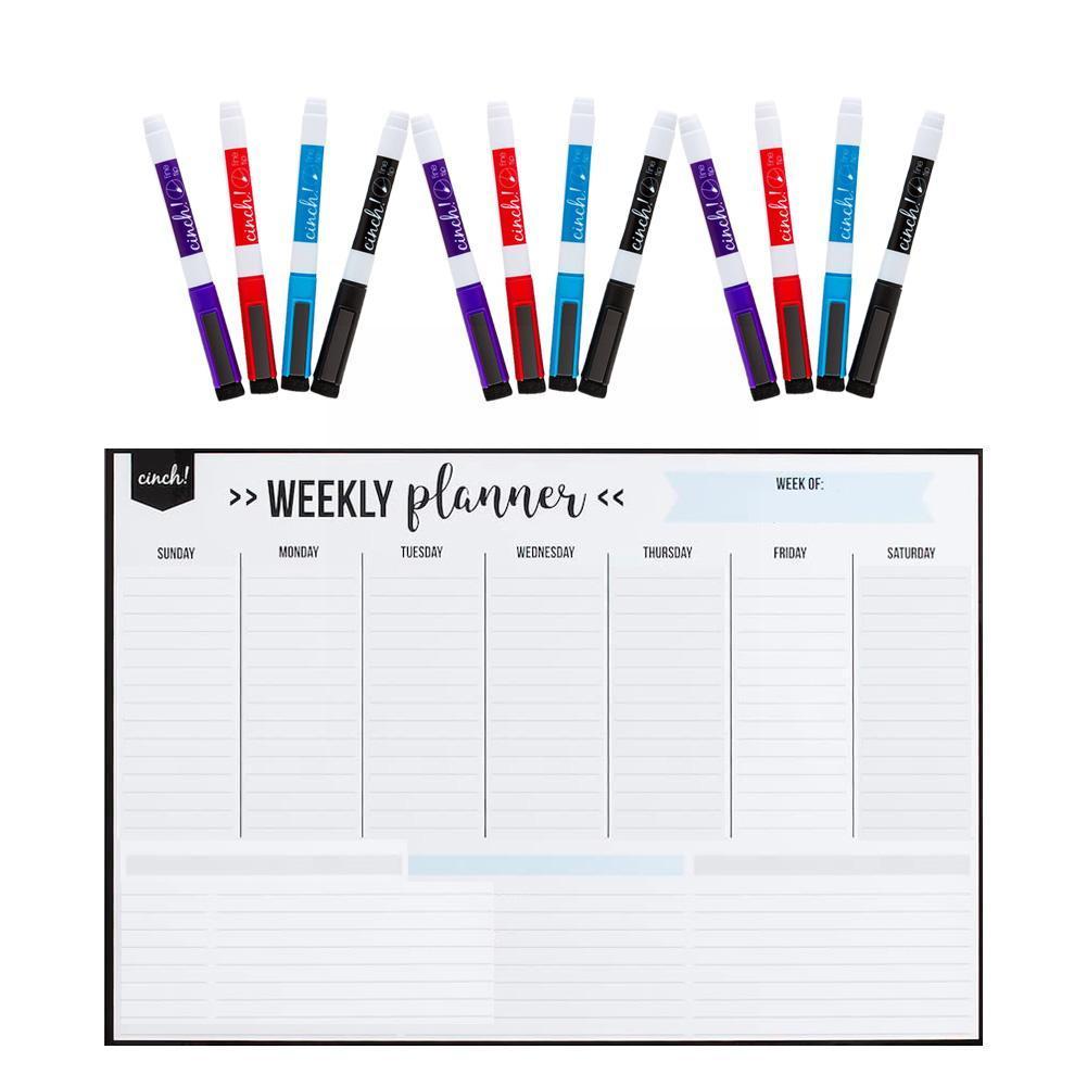 Acrylic Planner Dry Erase Weekly Calendar Magnetic Refrigerator Daily Erase Dry Board Calendar 16.5''x11.8''