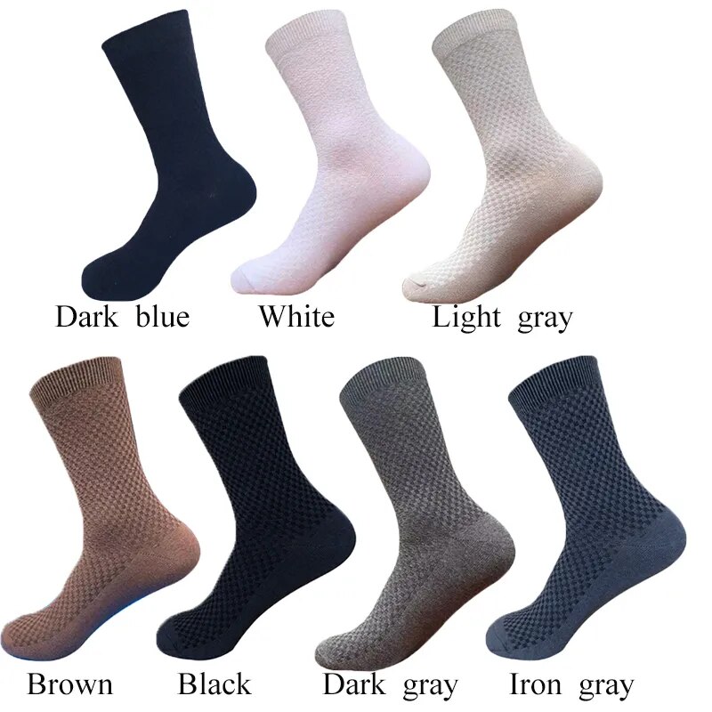 Men's socks, square 3D pattern socks, all cotton men's socks, bamboo fiber, men's long tube NINJA formal wear, bu