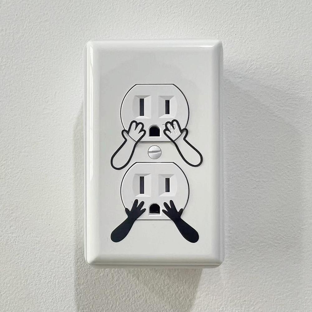 Creative Arm Hand Socket Decal Fun Cute Socket Sticker Socket Traceless Sticker Corner Self-adhesive Built-in Socket J5K6