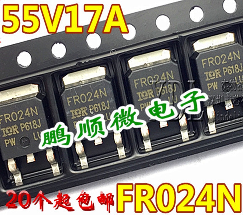 30pcs original new IRFR024N FR024N brand new TO-252 55V/17A MOS field-effect transistor