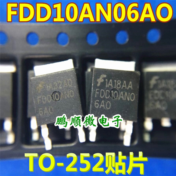 20pcs original new FDD10AN06AO 10AN06 Common MOS Tube TO-252 60V 50A Quality Assurance