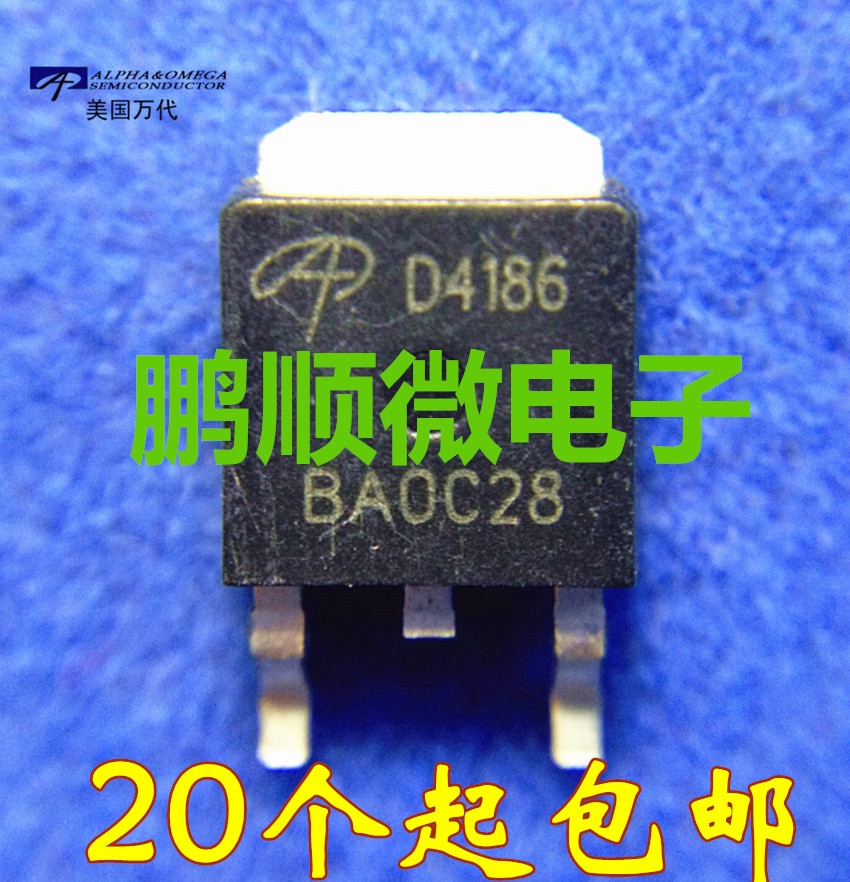 30pcs original new N-channel field effect AOD4186 D4186 40V 50A TO-252