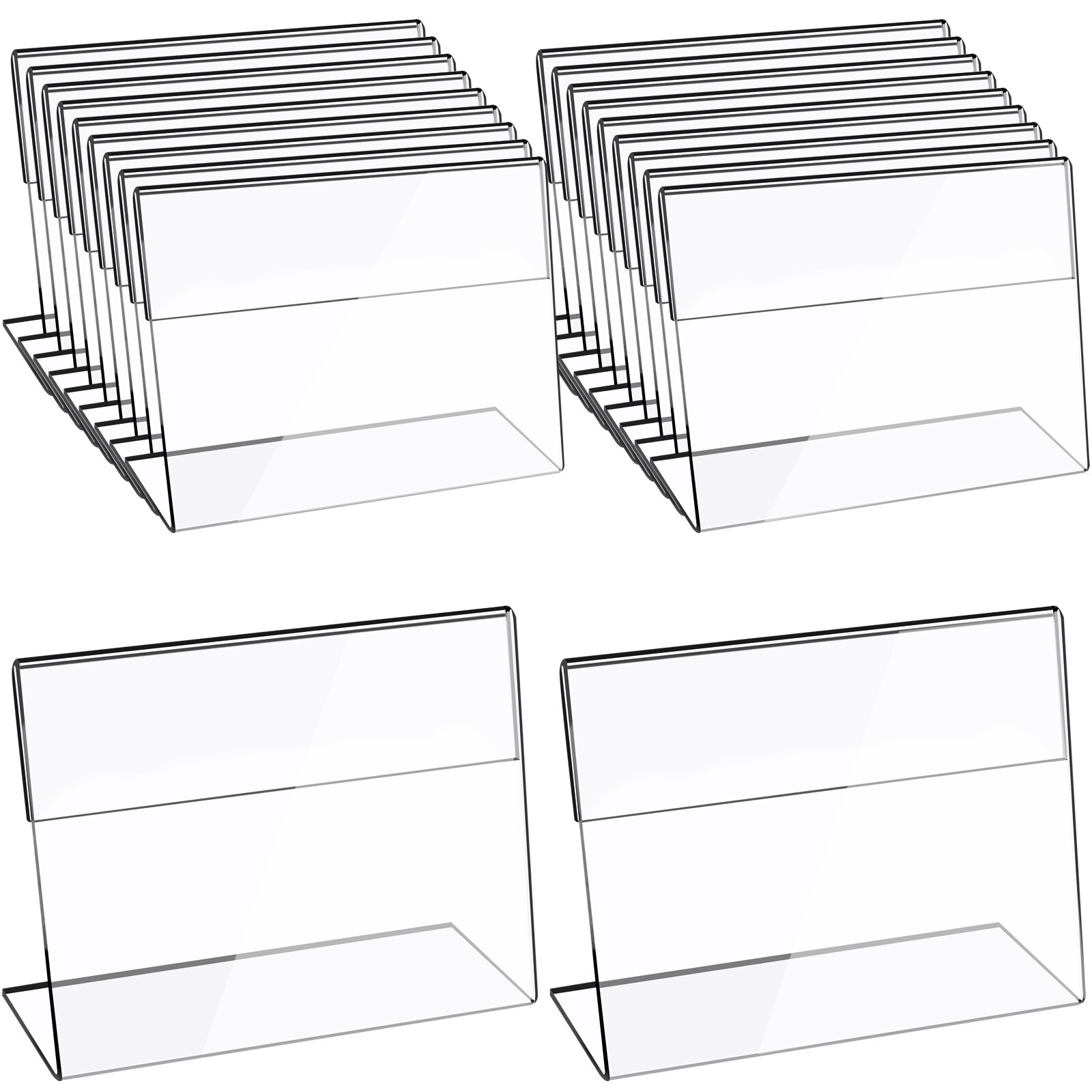 Acrylic Sign Holder 4x6In Clear Photo Brochure Display Stand Transparent Office