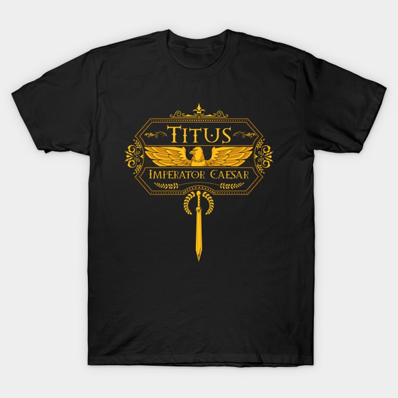Roman Emperor - Titus. Roman Legion Eagle, Laurel and Gladius T-Shirt 100% Cotton O-Neck Summer Short Sleeve Casual Mens T-shirt