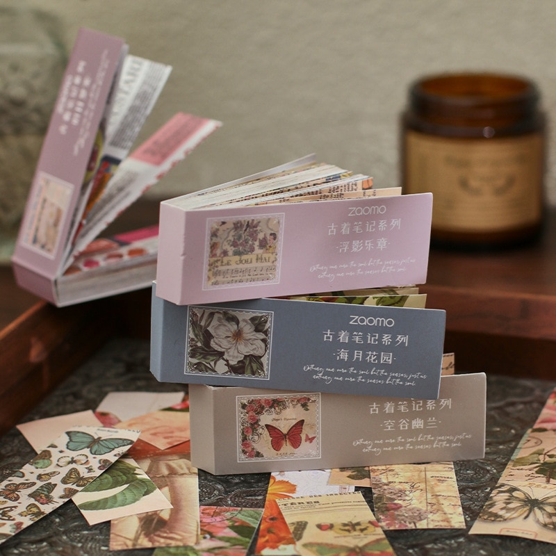 NEDIE 50pcs Vintage Stickers Creative Stickers Book DIY Junk Journal Supplies Scrapbooking Aesthetic Stationery Decor Stickers