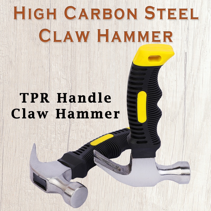Mini Claw Hammer High Carbon Steel Rubber Handle Claw Hammer For Woodworking Nail Portable Home Tool Repair Multifunctional Tool
