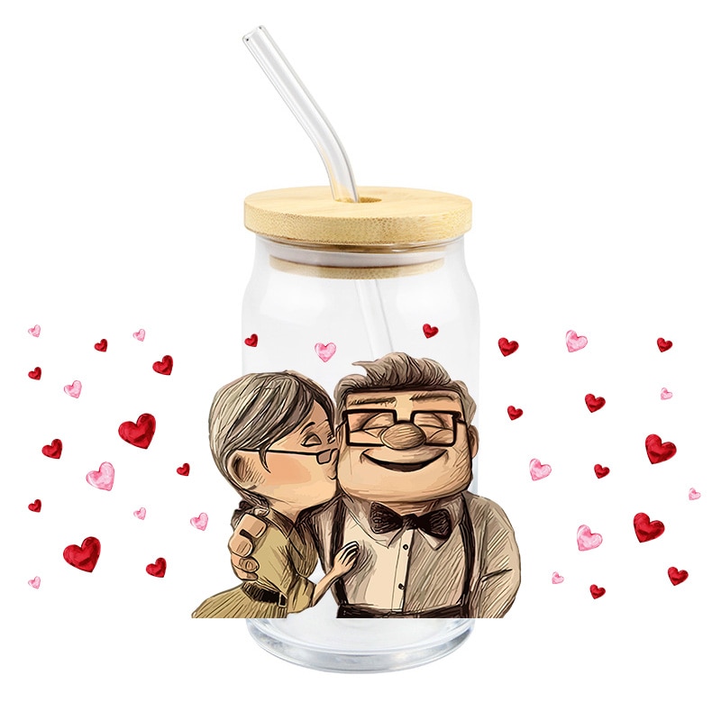 Father And Mother Transfer Sticker UV DTF Fall In Love DIY Waterproof For Wraps The Libby Glass Cup Easy To Use Custom Decals
