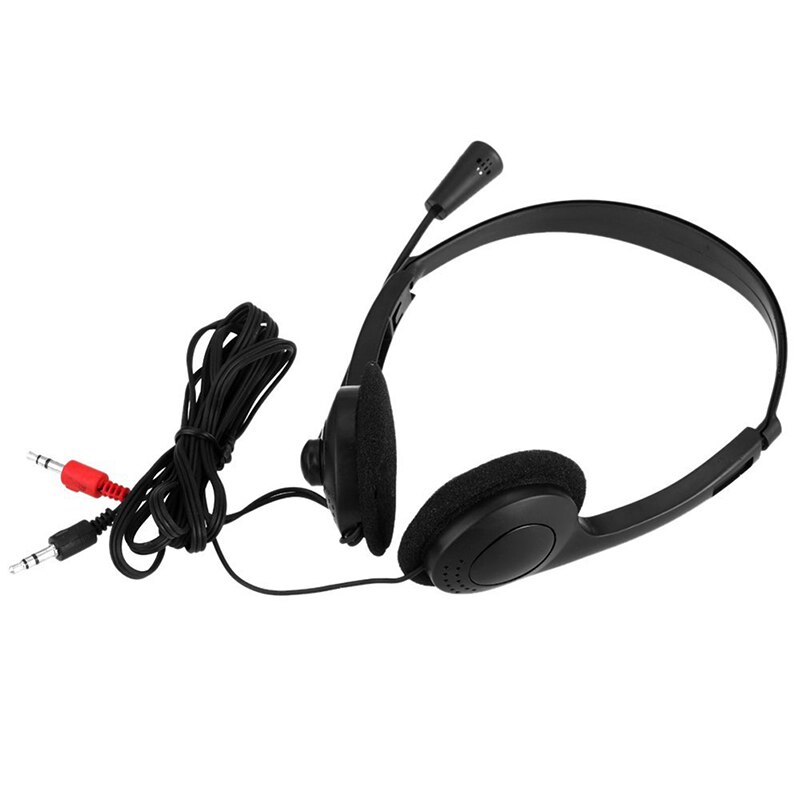 1pcs 3.5mm Wired Stereo Headset Noise Cancelling Earphone With Microphone Adjustable Headband For Computer Laptop Desktop