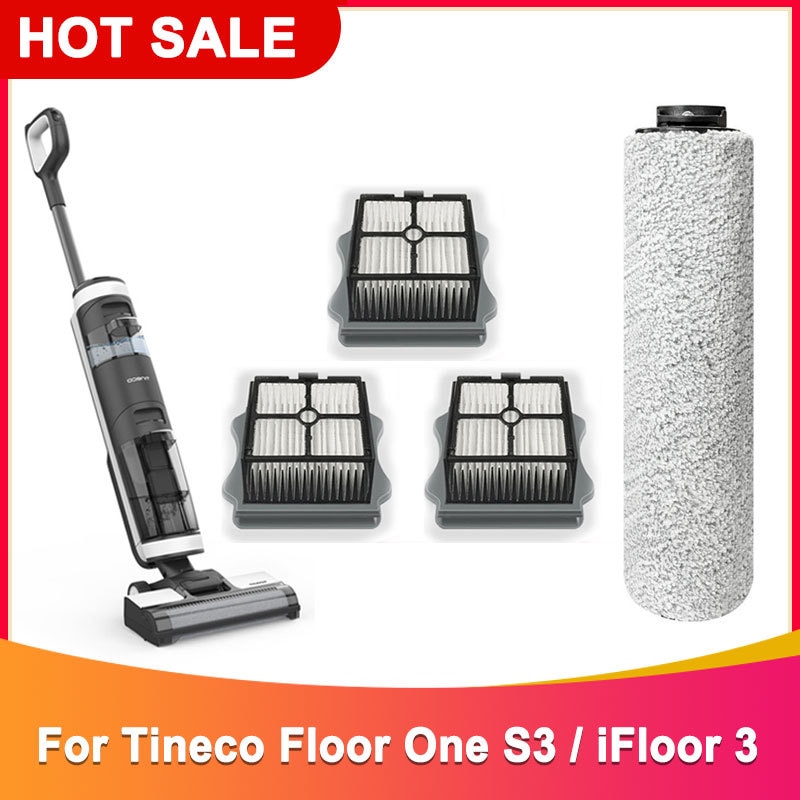 For Tineco Floor One S3 / Tineco iFloor 3 Roller Brush and HEPA Filter Cordless Wet Dry Vacuum Cleaner Spare Replacement Parts