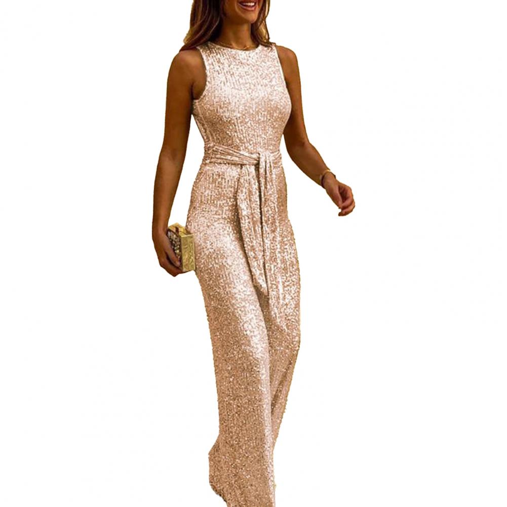 Stylish Women Jumpsuit 4 Colors Backless Glitter Women Playsuit Decorative Polyester Women Playsuit for Dating