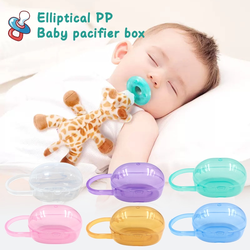 2pcs New Baby Pacifier Storage Box Anti-loss Pacifier Box Baby Products Storage Box Nipple Protector Storage Box Can Add Lanyard