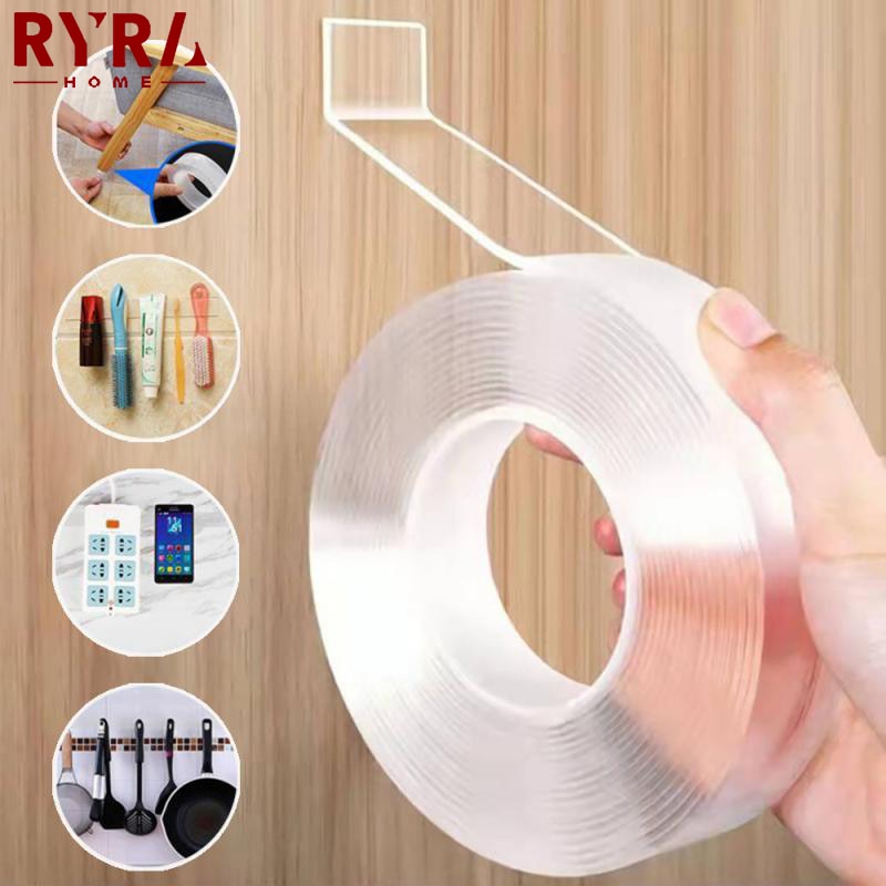 1/2/3/5M Nano Double Sided Tape Heavy Duty Transparent Adhesive Strips Strong Sticky Multipurpose Reusable Waterproof Tape