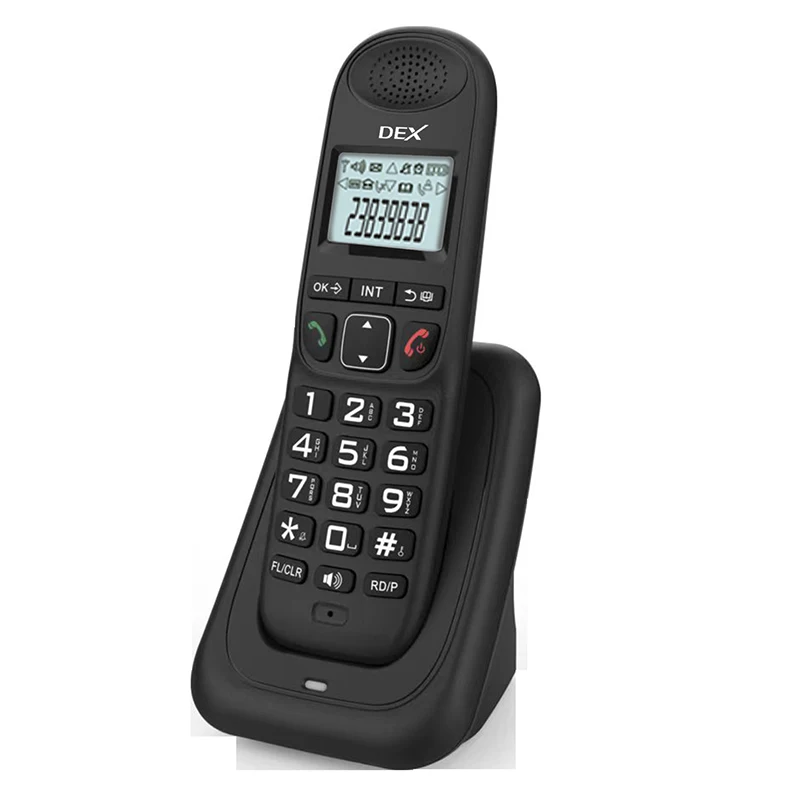 Digital Low Radiation Cordless Phone LED Screen Rechargeable Batteries for Business Office Home Conference