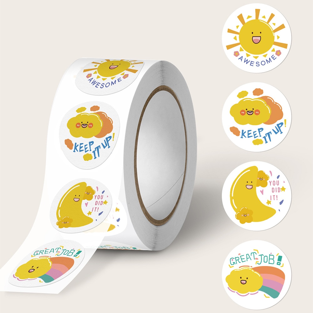 100-500pcs Children's Reward Stickers Gift Seal Animal Tags Thank You Stickers For School Teacher Student Stationery