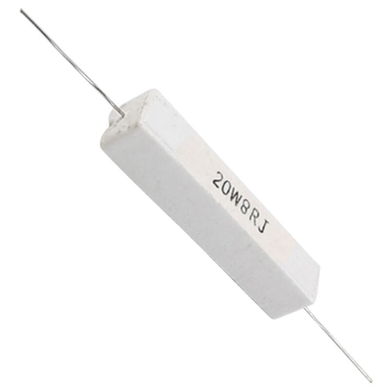 8 Pcs Wire Wound Ceramic Cement Resistor 8 Ohm 20W 5%