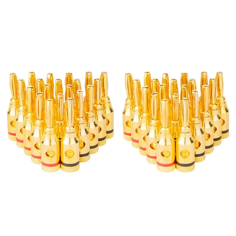 20 Pairs Banana Plugs - Open Screw Type For Speaker Wire, Home Theater, Wall Plates And More