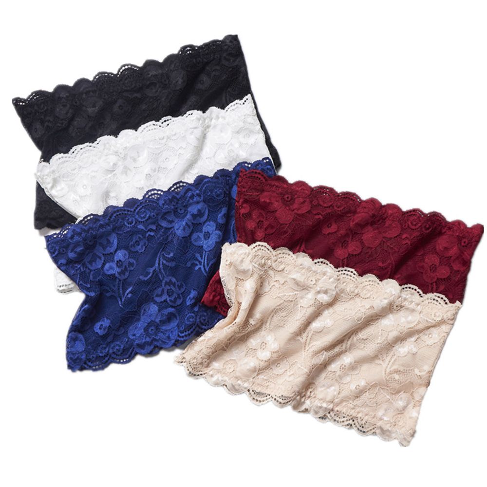 Women's Crop Top Bustier Lace Brasserie Underwear Off Shoulder Strapless Bras Tube Top