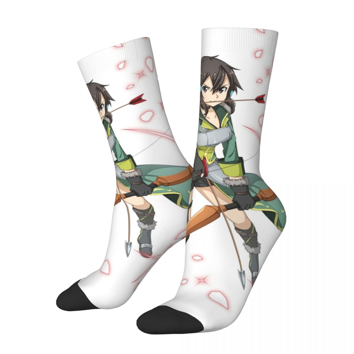 The Girl Practicing Archery Sword God Domain Unisex Winter Socks Running Happy Socks street style Crazy Sock