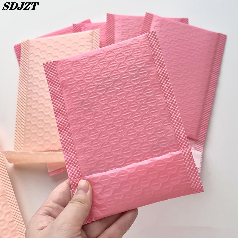10pcs/Pack Pink Purple Bubble Bag Thicked Express Package Bag Self Adhesive Courier Shipping Mailers Sticker Holder