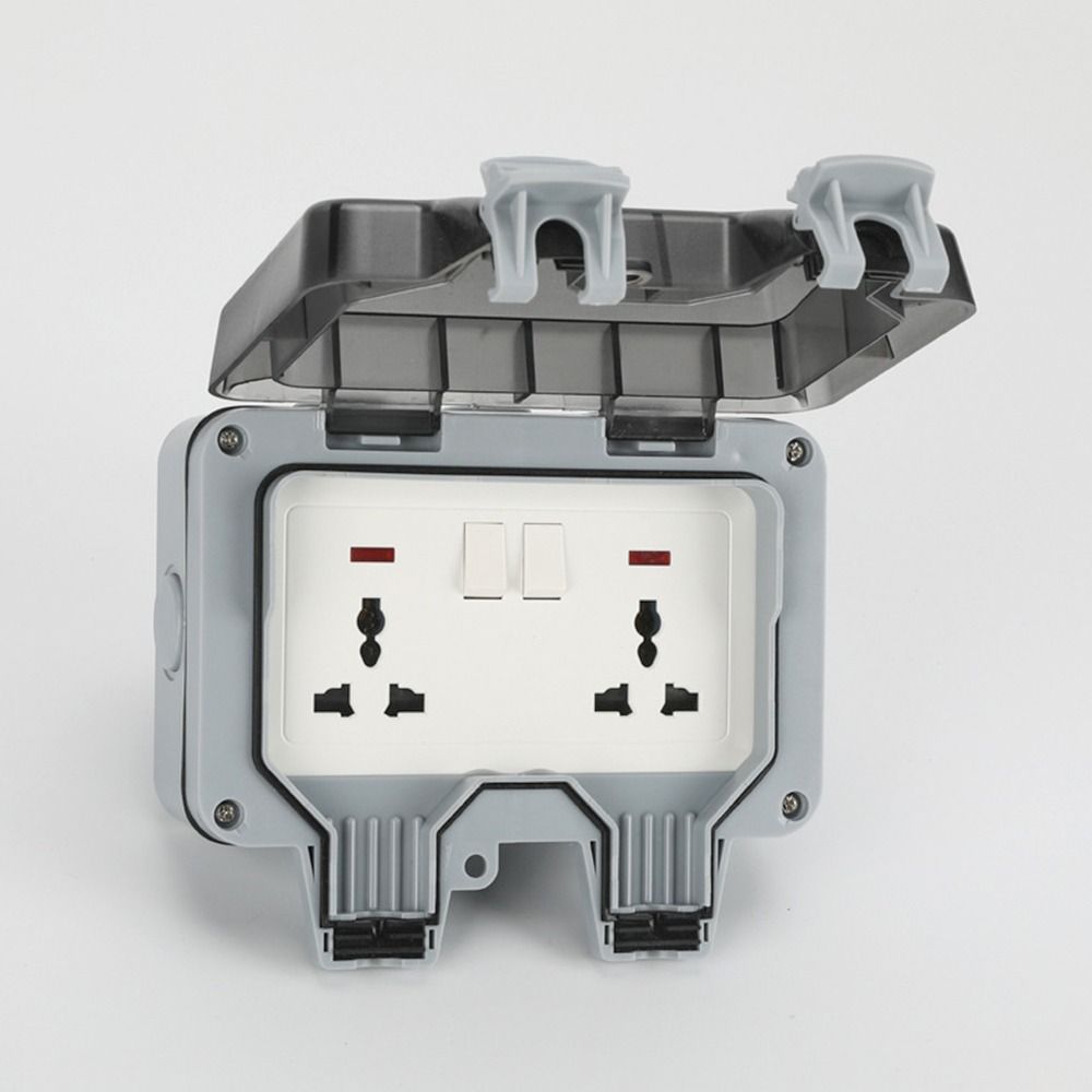 Improvement Outdoor Double Electrical Equipment & Supplies Electrical Sockets Waterproof Socket Box Switched Socket