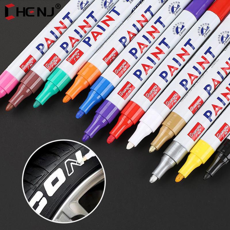 1pcs Waterproof Car Paint Pen Care Car Wheel Tire Oily Mark Pen Auto Rubber Tyre Paint Pen Metal Permanent Paint Marker Pen