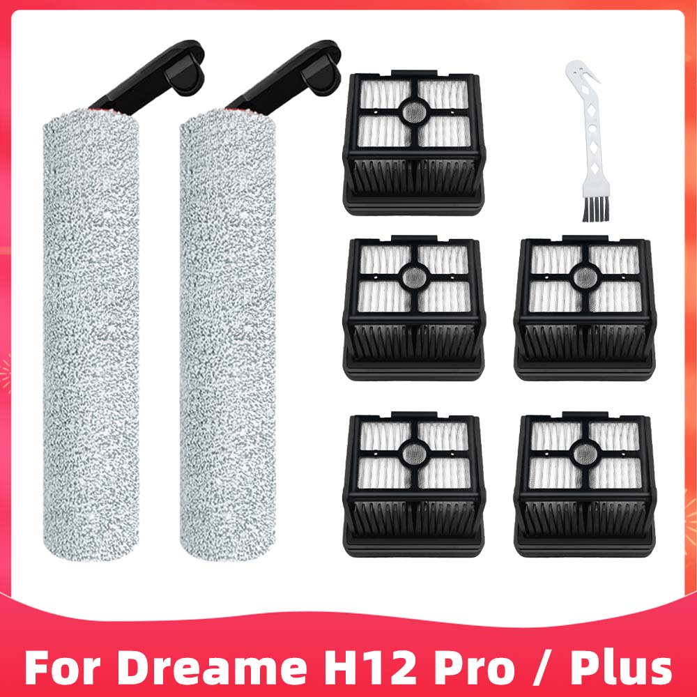 For Dreame H12 Pro / Plus Wet Dry Vacuum Cleaner Soft Roller Brush Hepa Filter Accessories Replacement Spare Parts