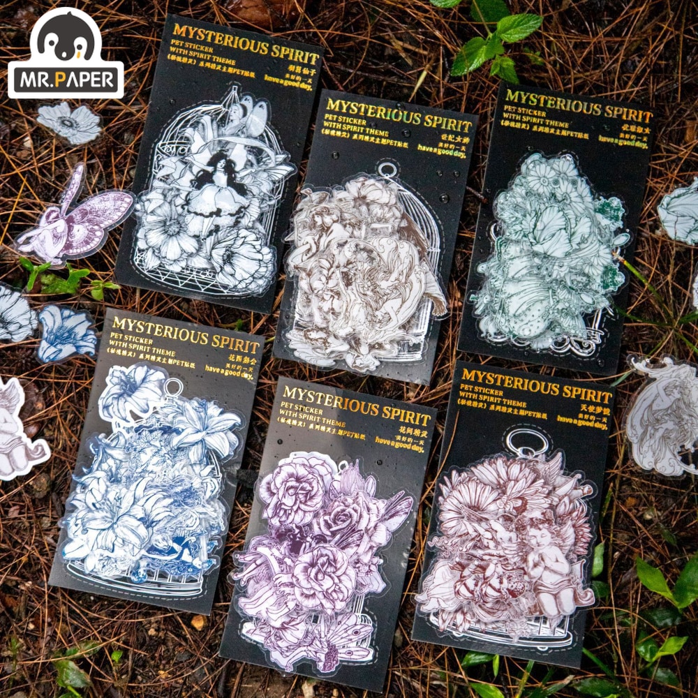 Mr.Paper 6 Style 40 Pcs/bag Vintage Stickers Angel Fairy Theme PET Waterproof Material Handbook DIY Decoration Korean Stationery
