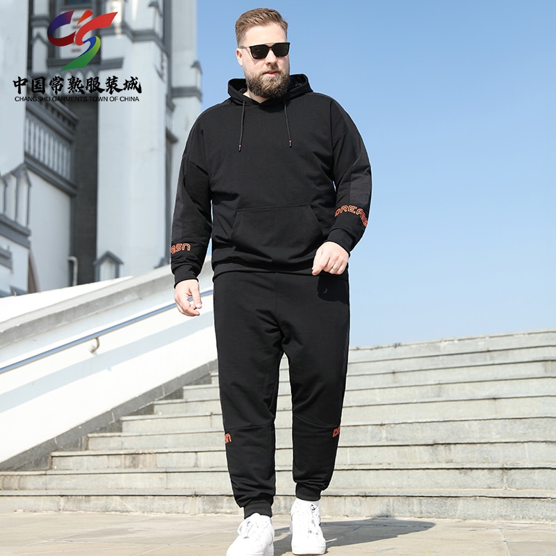 2023 Changshu Baishenghu Men Tracksuit Plus Size Casual Hoody Set Male Joggers Husband Sportswear Hoodie 2 Piece Sets Oversized