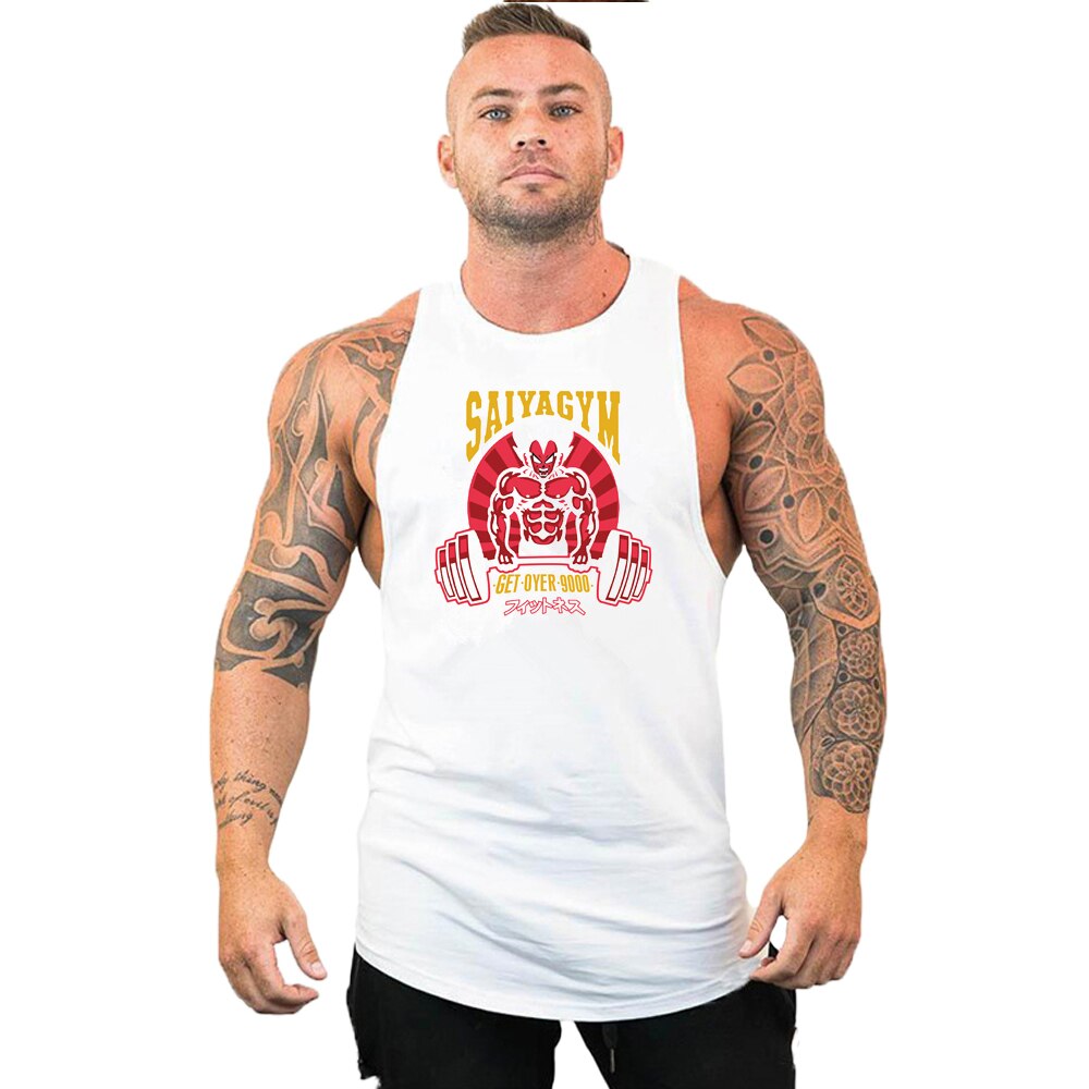 Mens Bodybuilding Tank top Gyms Fitness sleeveless shirt 2023 New Anime Male Cotton clothing Fashion Singlet vest Undershirt