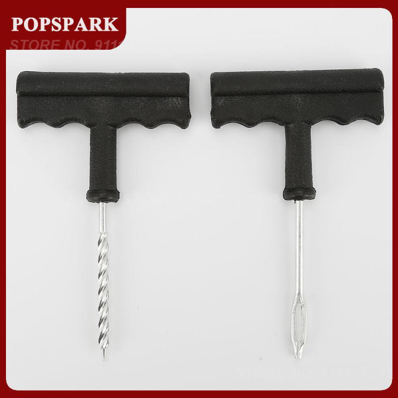 Portable Car Tire Repair Kit Tubeless Tyre Puncture Repair Kit Durable With Rubber Strips 6 Pcs Bike Tire Replacement Tool