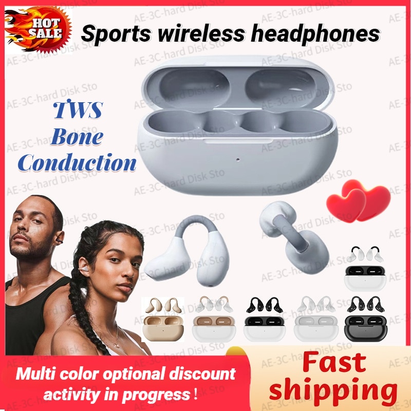 New TWS Bone Conduction Bluetooth Earphones 5.3Ear Clip Earring Wireless Headphones with Mic Noise Reduction HiFi Sports Headset