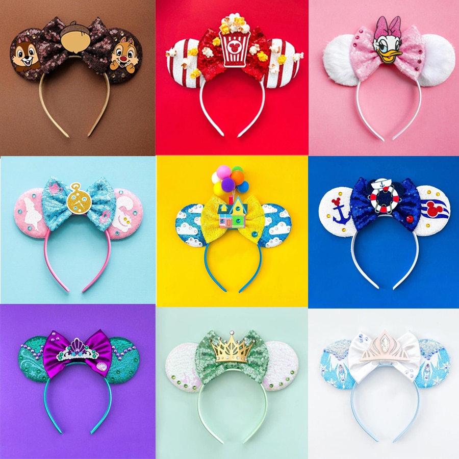 Disney Theme Creativity Mickey Ears Superhero Headband Girls Princess Disney Park Headwear Kids Hair Accessory