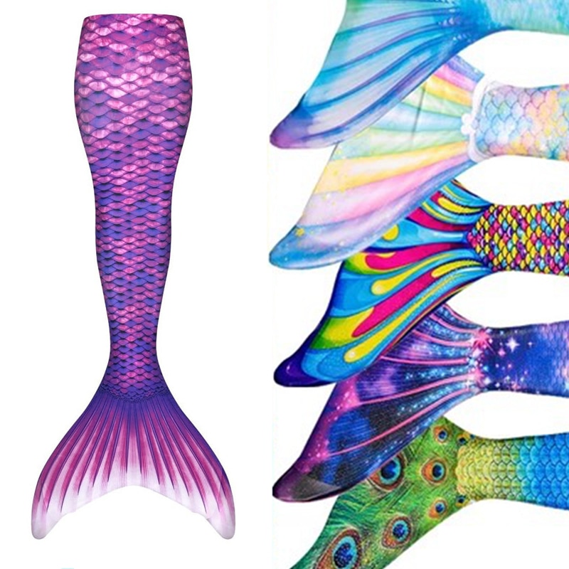 2023 New Kids Adult Swimming Mermaid tail Girl Mom Cosplay Mermaid Costume Children Party Gift Fantasy Swimsuit With Monofin Fin