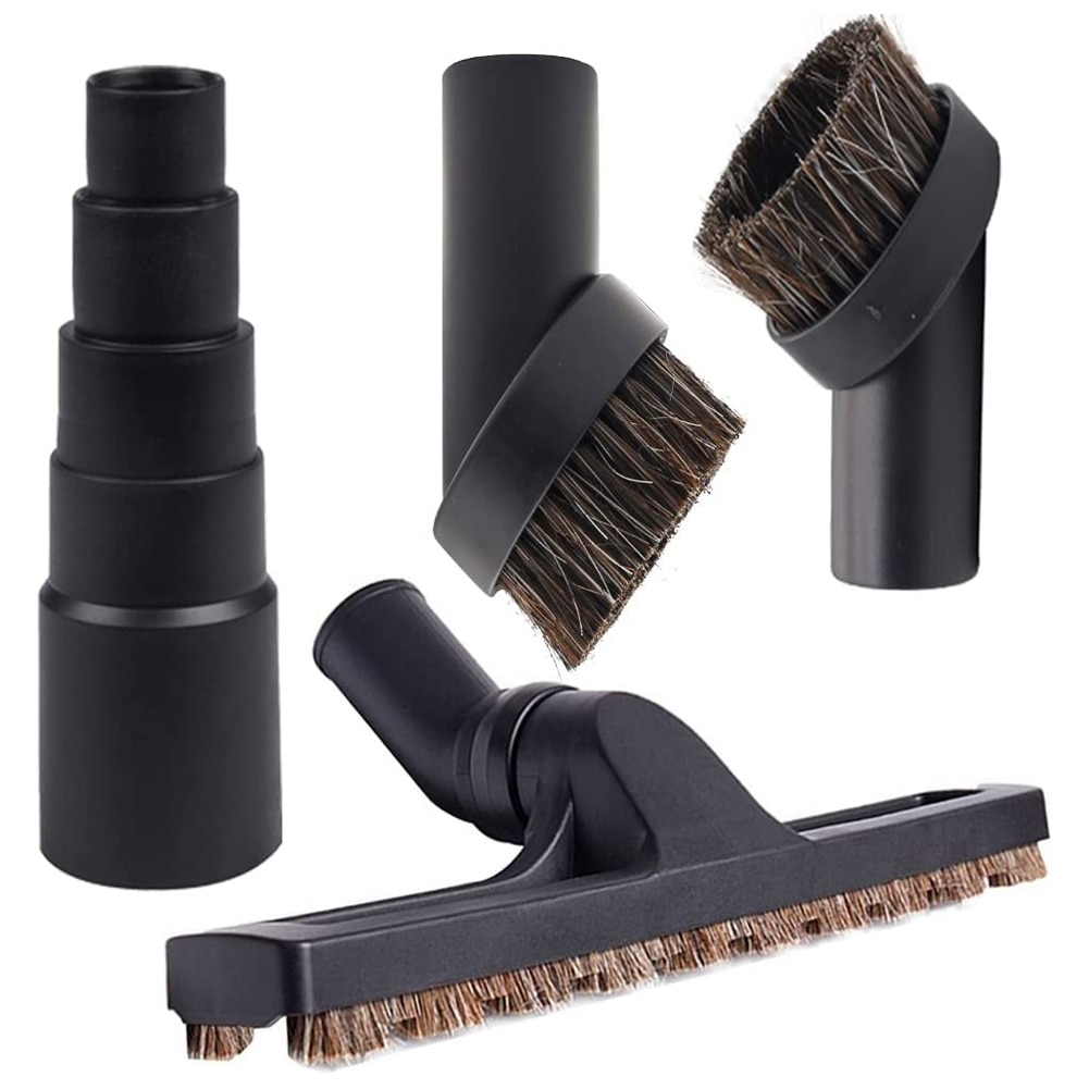 32mm 1 1/4 Inch Hardwood Floor Brush with 2 Pcs Vacuum Attachment Brush and 1 7/8 Inch to 1 Inch Vacuum Hose Adapter