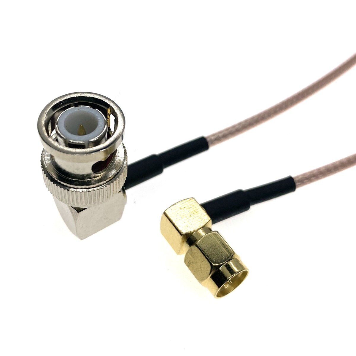 RG316 BNC MALE Right Angle to SMA MALE Right Angle PLUG 50 Ohm RF Coax Extension Cable Pigtail Coaxial