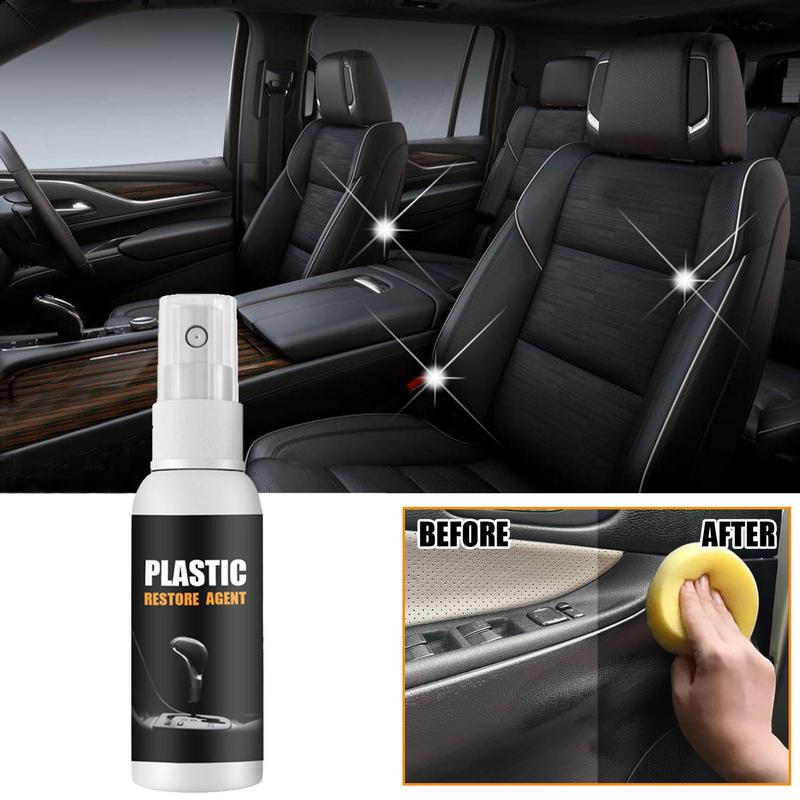 100ml Plastic Renovator For Car Interior Spare Parts Seat Leather Liquid Wax Polish Plastic Restore Cleaner Spray Accessories