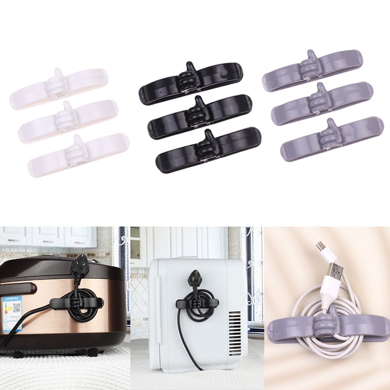 1/3Pcs Plug Cord Wrapper Organizer Clip Cable Winder Management Holder For Appliances Plug Kitchen Office Home Storage Line Clip