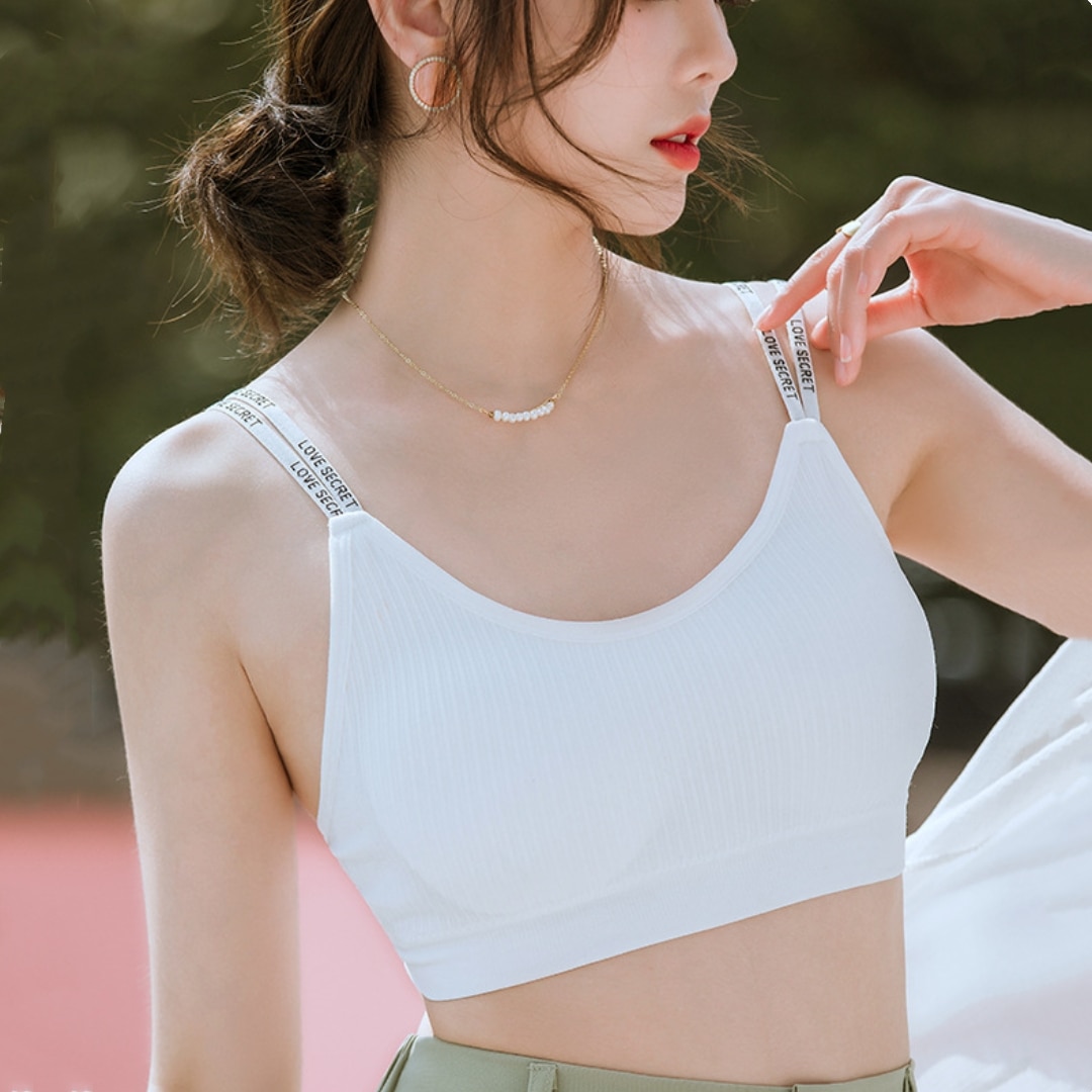 Comfortable Breathable Girl's Chest Wrap Thread Seamless Sports No Steel Ring Beauty Back Strapless Letter Camisole Vest