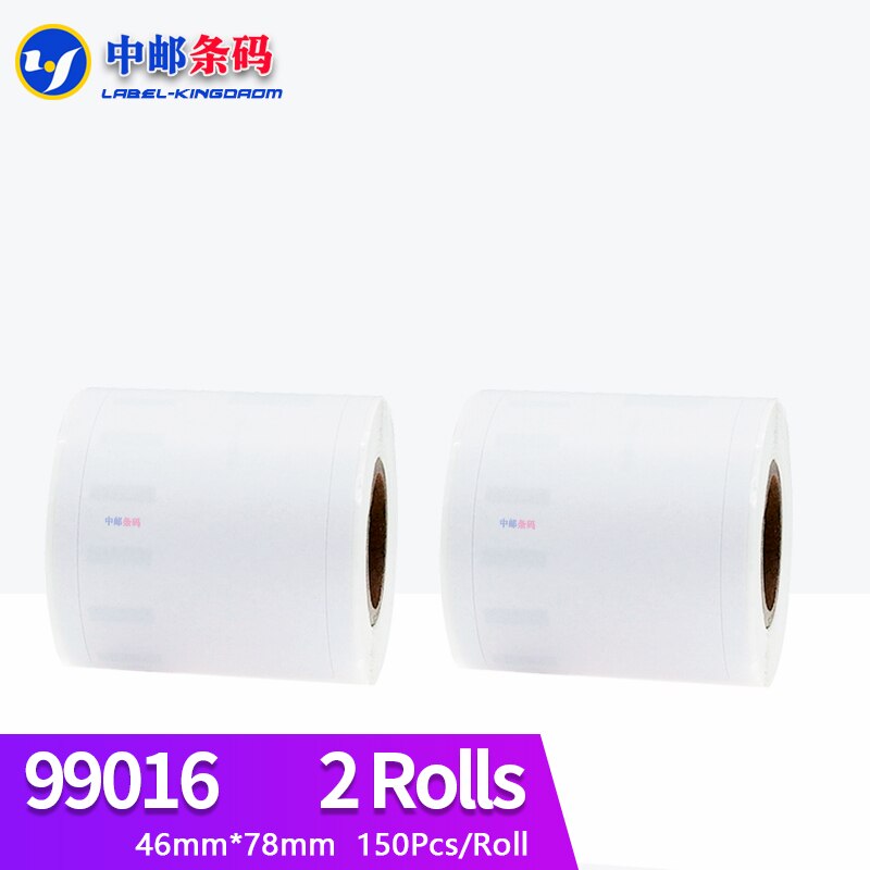 2 Roll Dymo Compatible 99016 Label 46mm*78mm 150Pcs/Roll for LQ 450Turbo Thermal Printer