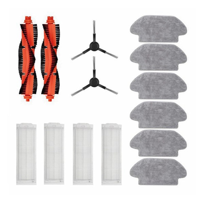 14PCS Competible For Xiaomi Mi Robot Vacuum Mop Pro P Cleaning Robot STYTJ02YM,Main Side Brush Hepa Filter Mop Cloth
