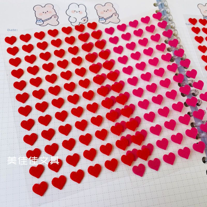 Love Sticker Network Red Small Fresh Non Woven Peach Heart Hand Tent Children'S Reward Keyboard Performance Beauty Mask Dec