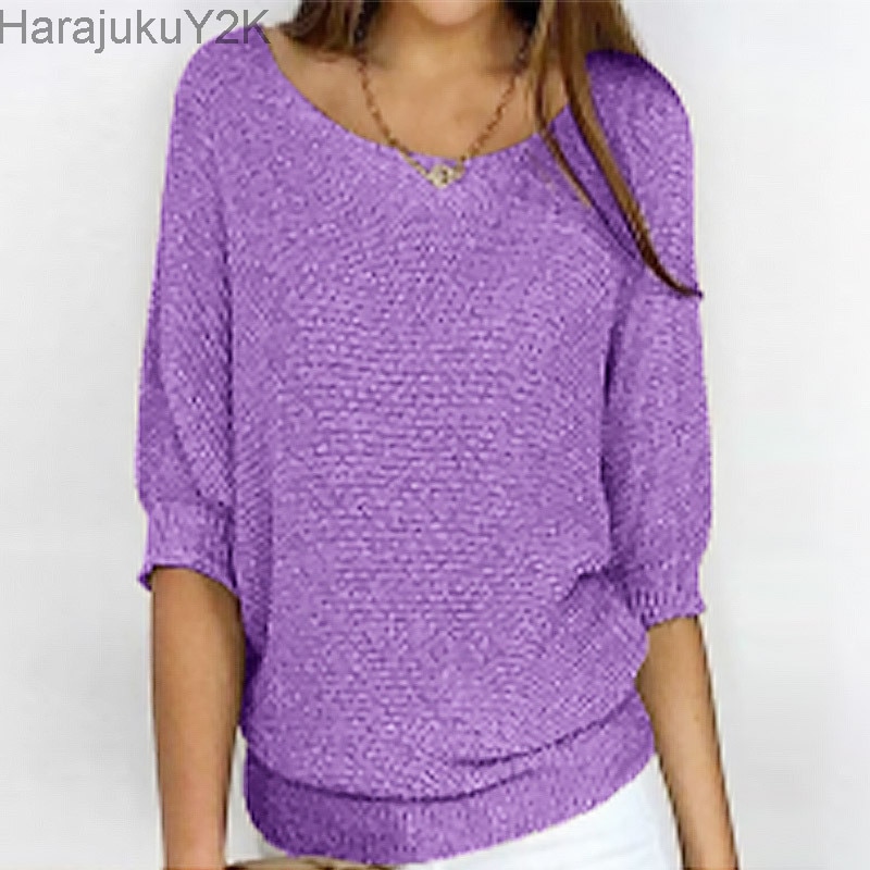 Thin Cashmere Sweater Worsted Base Shirt Women Stitching Pullover Spring/Summer New O-Neck Loose Pure Wool Knit Sweater Female
