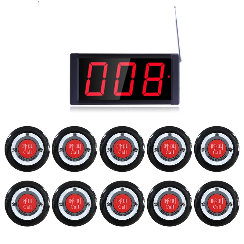 JIANTAO JT-203+F1B Sound Amplifier Waterproof Wireless Calling System 3 Digit Led Display For Restaurant Hospital Clinic
