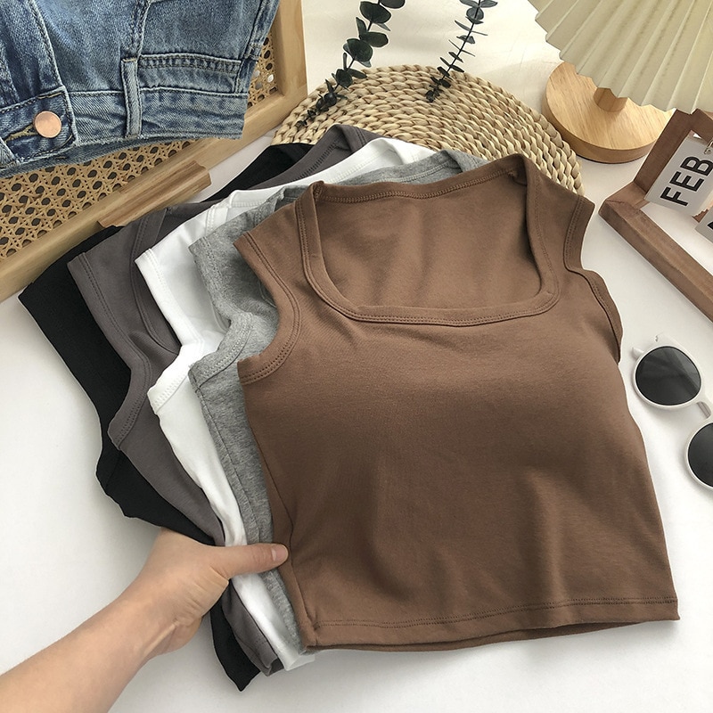 Hot Style Cotton Beauty Sleeveless Vest Back Fixed Cup Wrapped Chest Wear Strapless Tops With Female Render Outside Pure Color