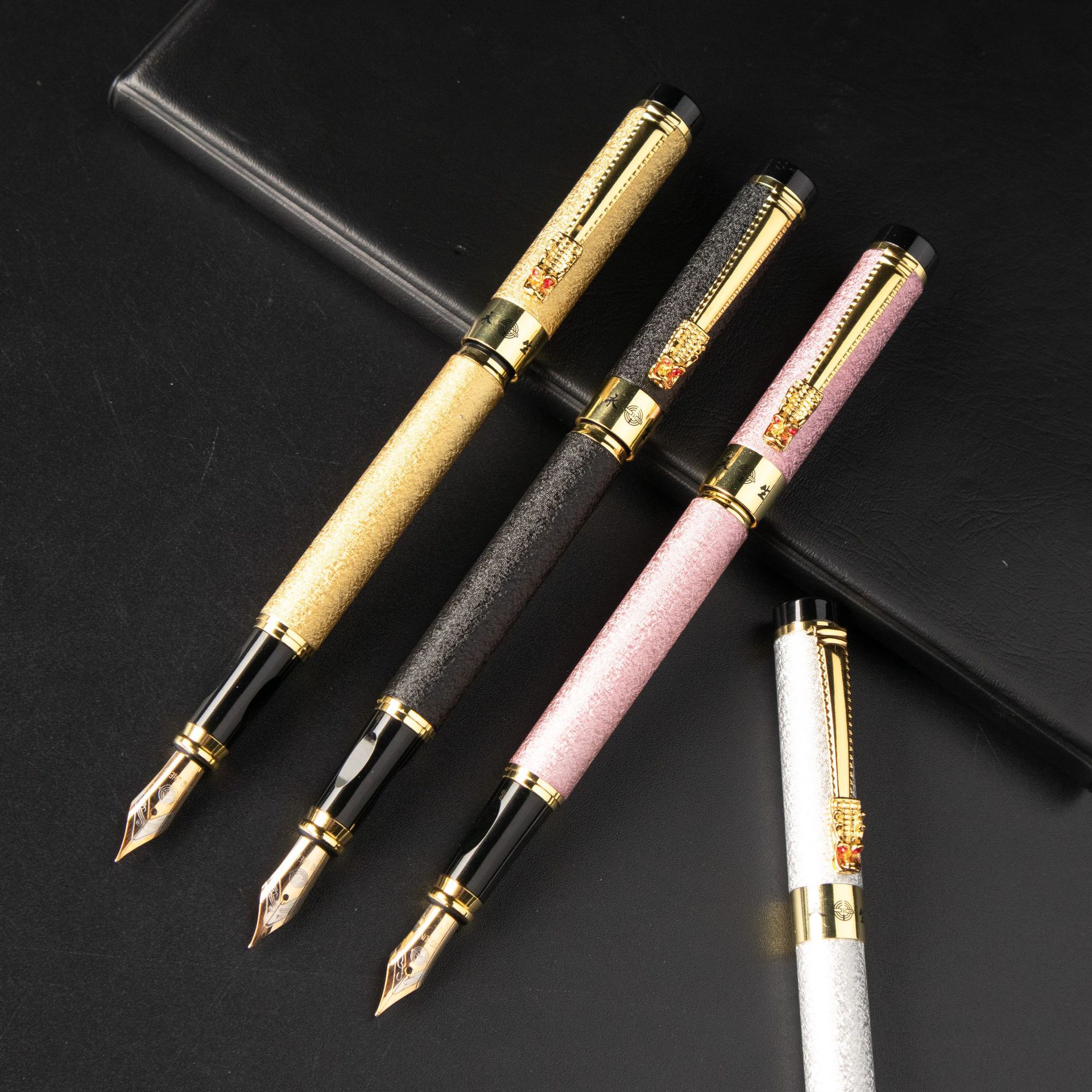 Manufacturers Wholesale Eternal Dragon Head Fountain Pen Positive Posture Calligraphy Art Pen Business Metal Pen Laser Engraving